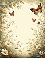 Floral Garden Butterfly Motif Rug