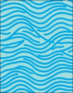 Aqua Wavy Lines Pattern Rug