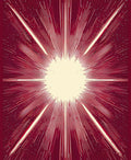Radiant Sunburst Pattern with Starry Effect Rug