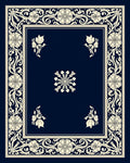 Elegant Cream Floral Border Rug