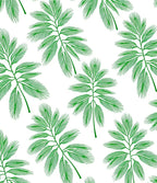 Green Fern Leaf Pattern Rug