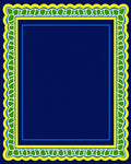 Bold Yellow Green Leaf Border Design Rug
