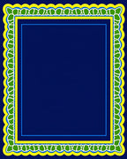 Bold Yellow Green Leaf Border Design Rug