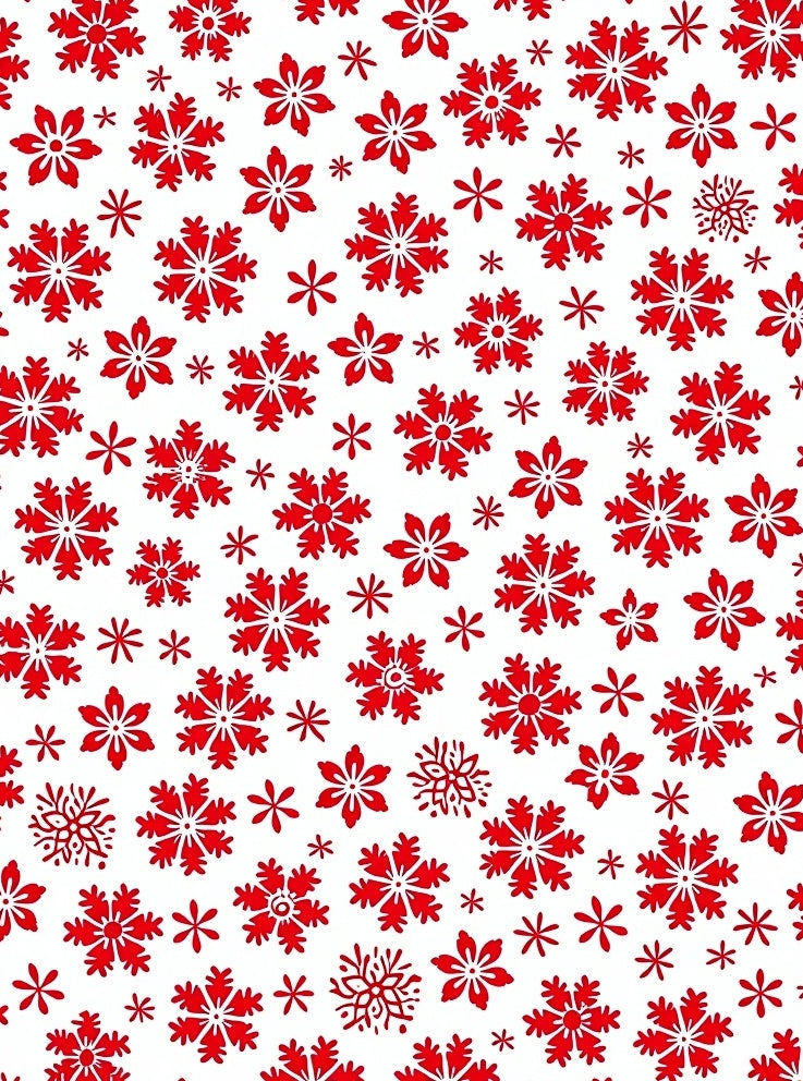 Red Snowflake Winter Snowfall Rug