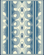 Abstract Blue Cream Wavy Stripe Rug
