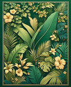 Lush Tropical Floral Botanical Design Rug