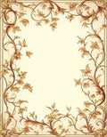 Ornate Floral Vine Border Rug