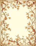 Ornate Floral Vine Border Rug