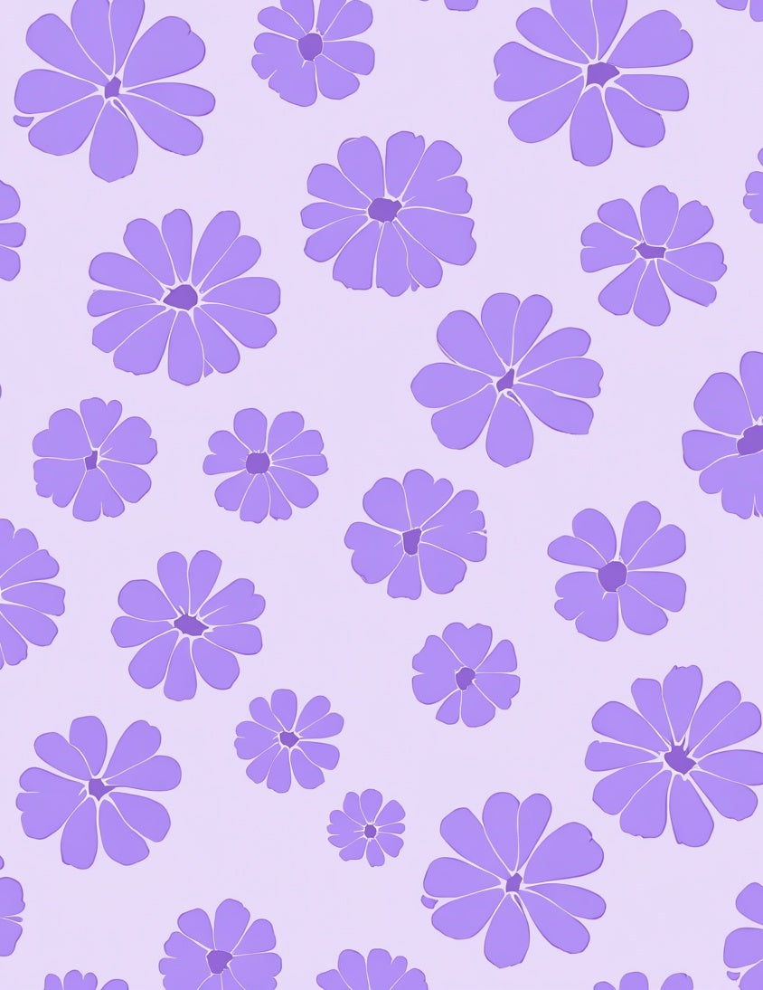 Purple Floral Pattern Rug
