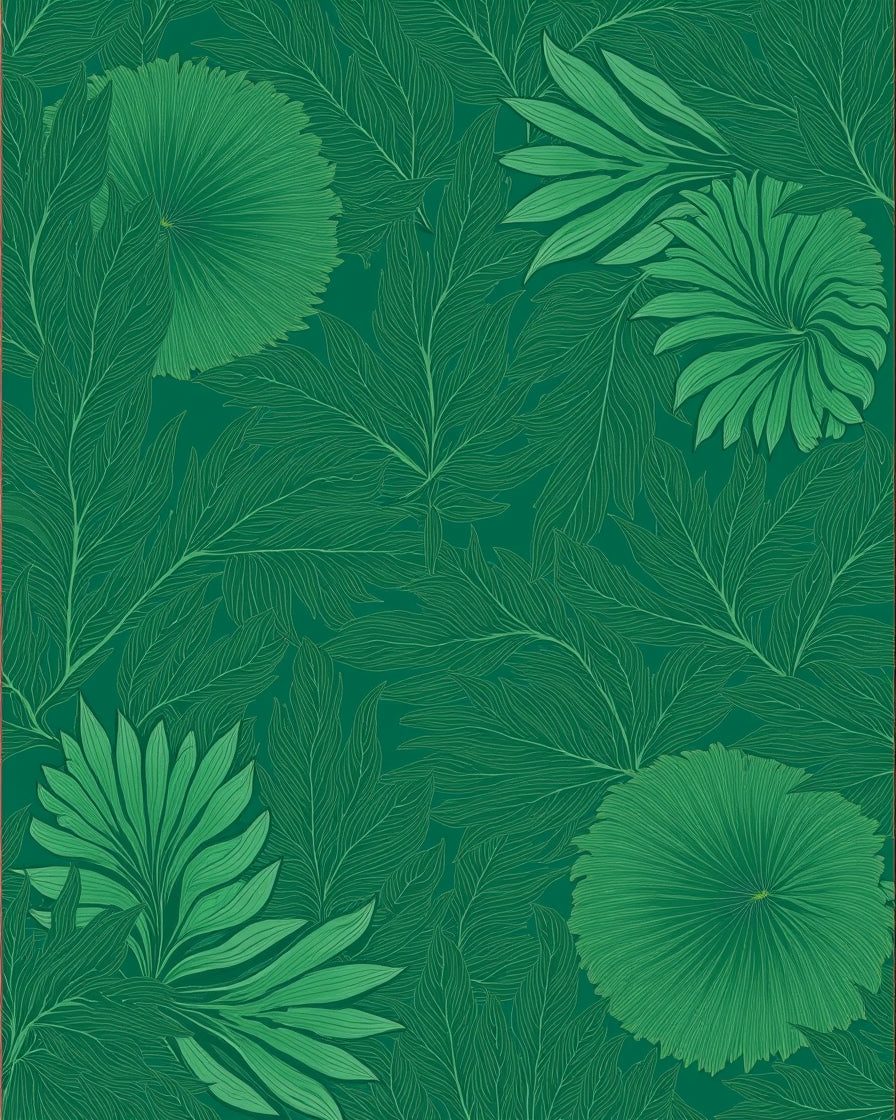 Verdant Leaf Pattern Rug