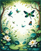 Enchanted Garden Butterflies Water Lilies Rug