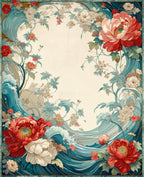 Ocean Bloom Art Nouveau Floral Rug