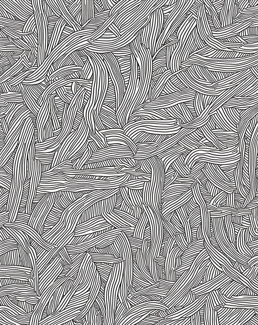 Abstract Organic Line Art Rug