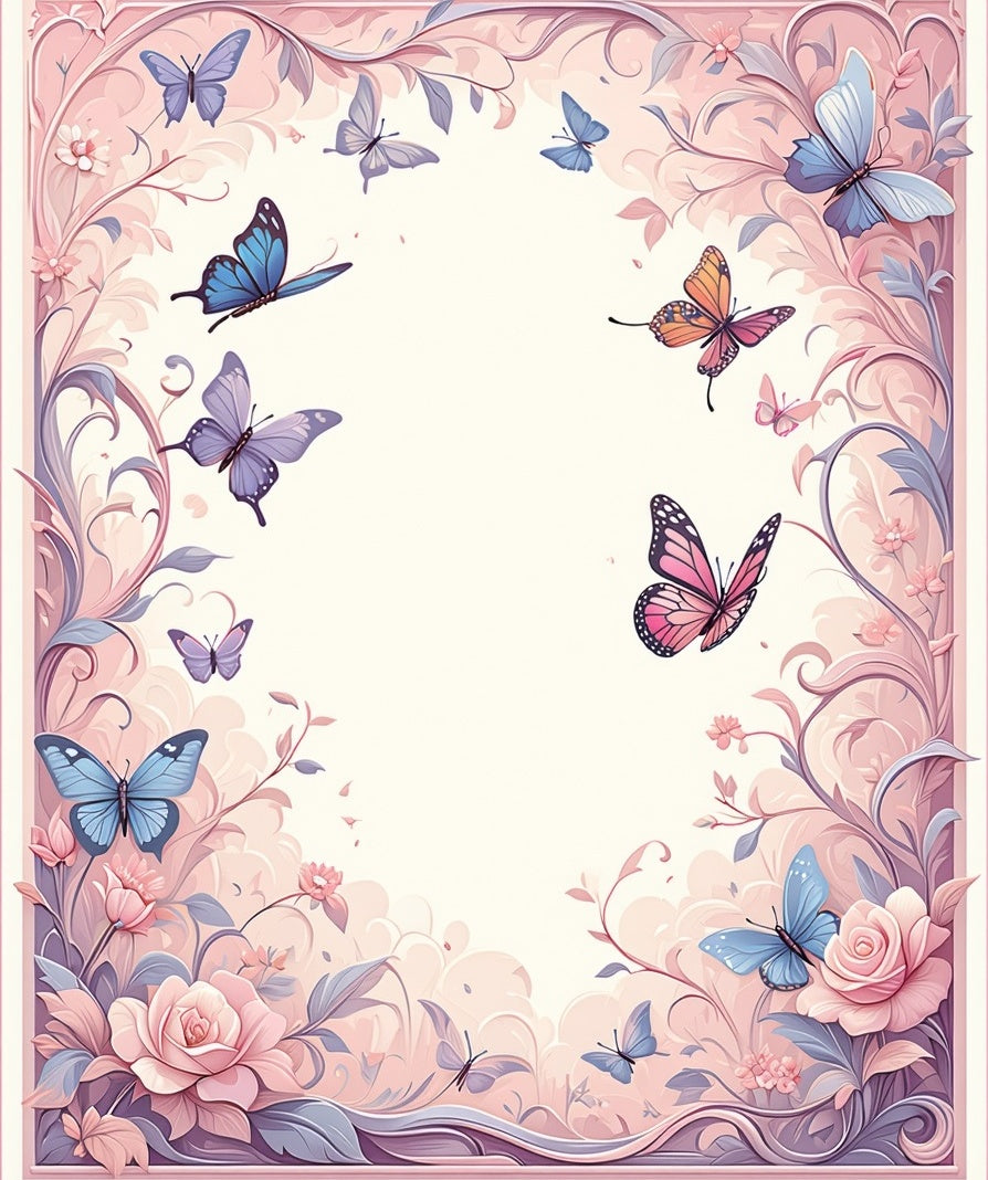 Whimsical Butterflies And Floral Design Rug