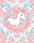 Whimsical Unicorn Floral Patterns Rug