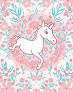 Whimsical Unicorn Floral Patterns Rug