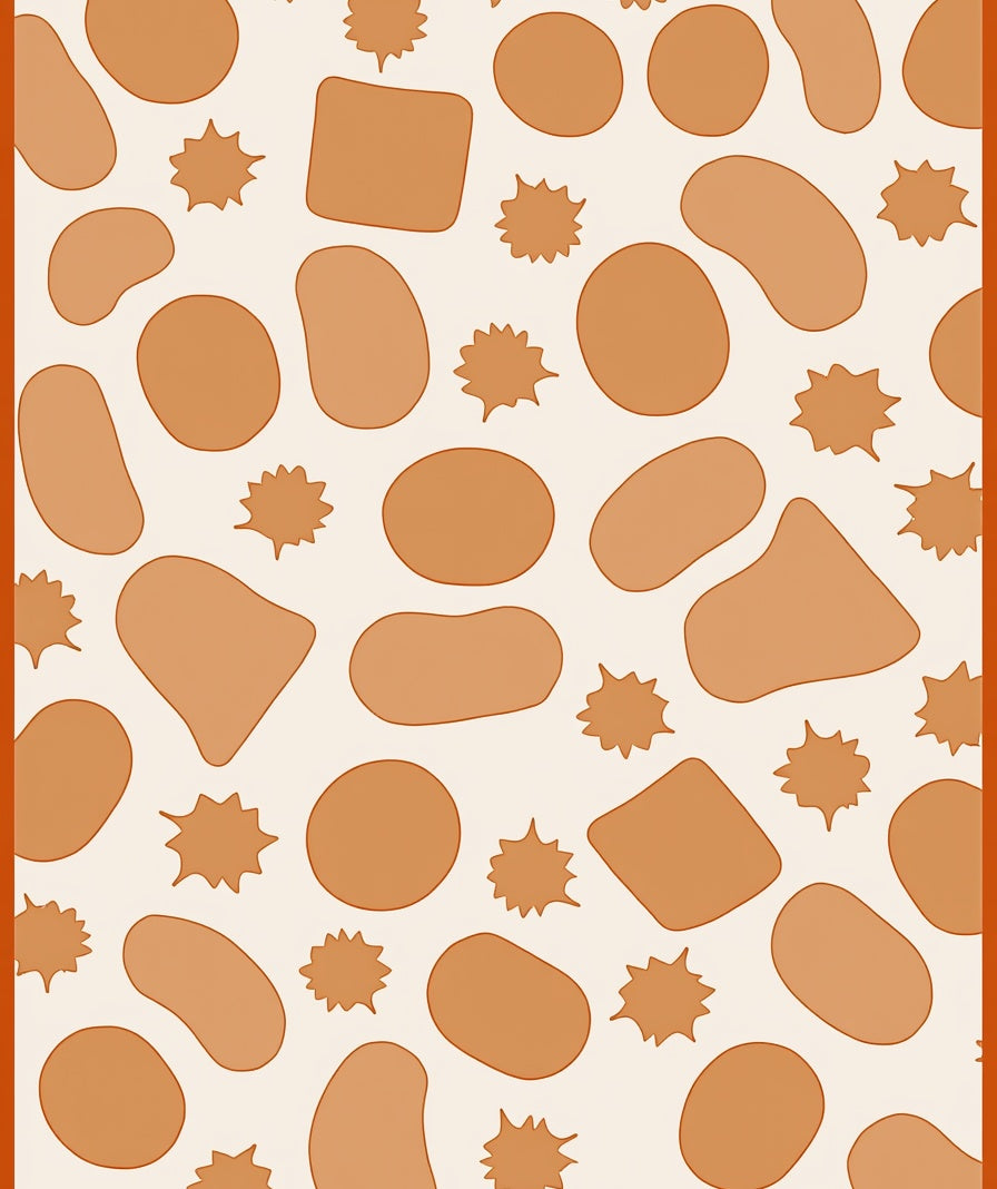 Terra Cotta Soft Abstract Shapes Rug