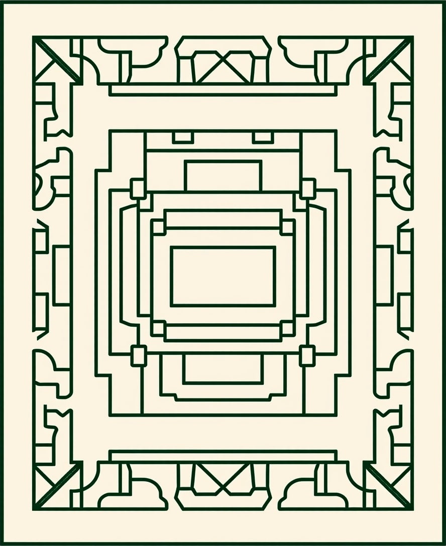 Ornate Geometric Contemporary Pattern Rug