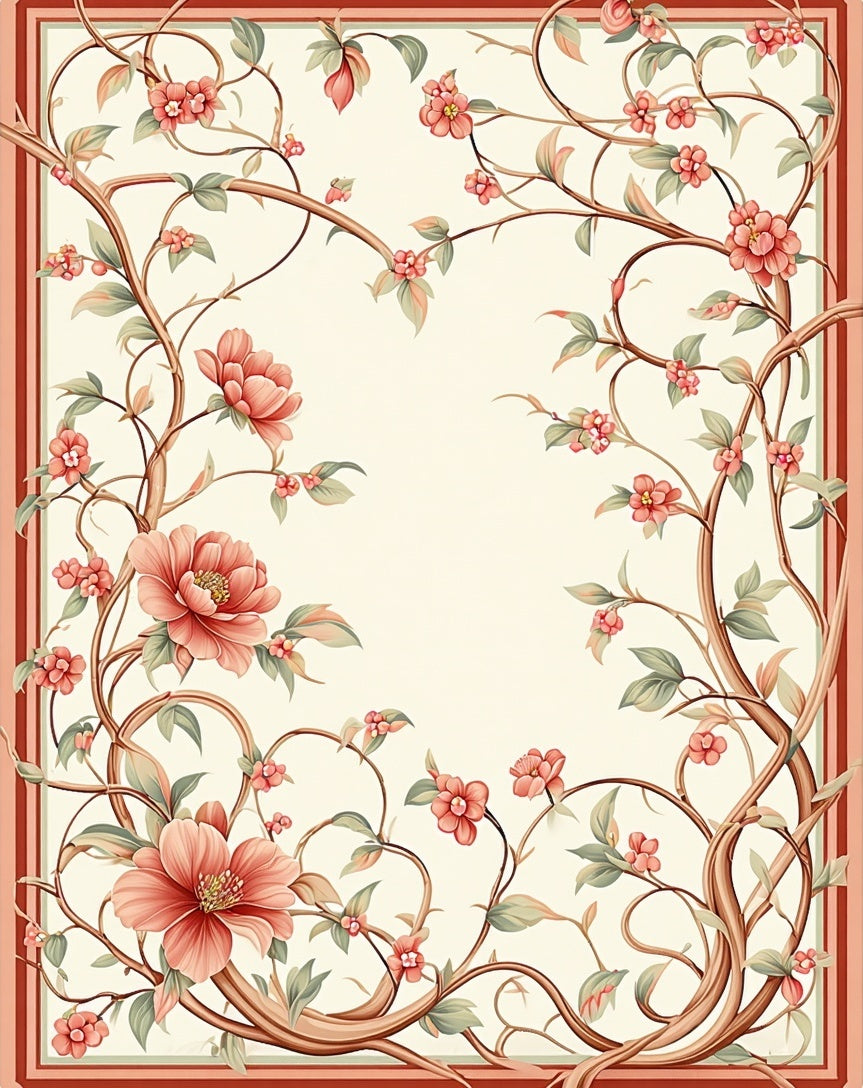Elegant Floral Vine Pattern Rug