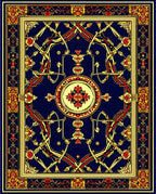 Intricate Red Gold Floral Medallion Rug