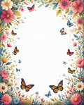 Floral Butterflies and Blooms Pattern Rug