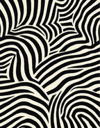 Abstract Black White Zebra Stripe Rug