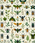 Whimsical Insects Botanical Garden Pattern Rug