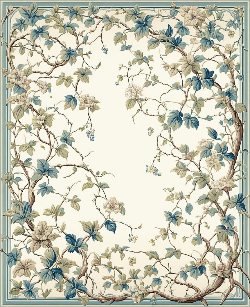 Elegant Floral Vine Patterned Rug