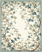 Elegant Floral Vine Patterned Rug