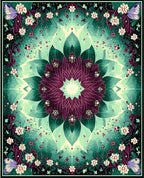 Mandala Floral Butterfly Jewel Tones Rug