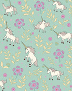 Whimsical Unicorn Floral Botanical Design Rug