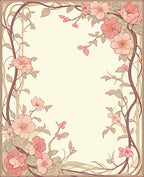 Art Nouveau Floral Vine Patterned Rug