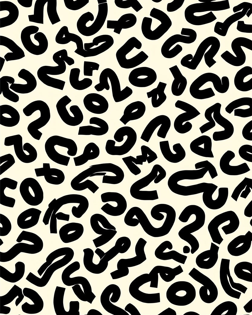 Bold Abstract Black On Cream Pattern Rug