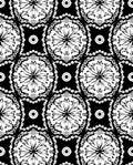Classic Black White Mandala Pattern Rug