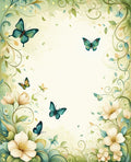 Verdant Floral Swirls With Butterflies Rug