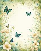 Verdant Floral Swirls With Butterflies Rug