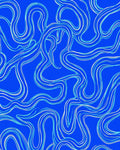 Abstract Wavy Blue White Swirl Rug