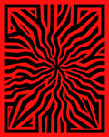 Vibrant Red Geometric Patterned Rug