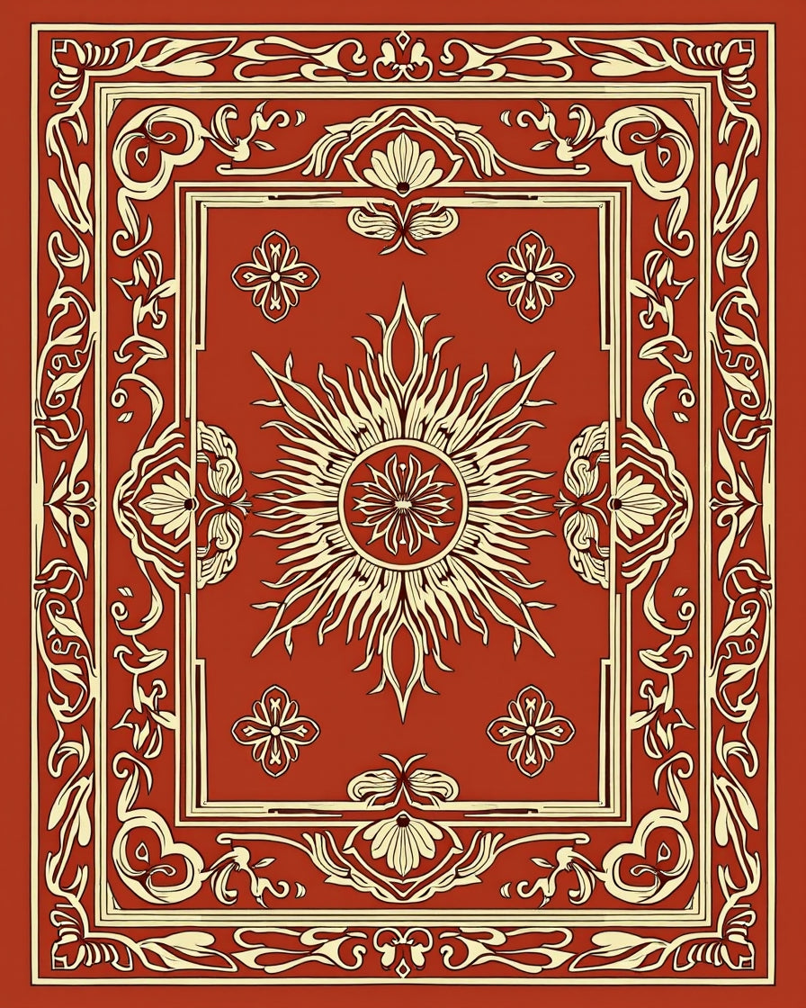 Sunburst Floral Classic Pattern Rug