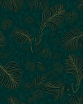 Earthy Green Leaf Line Art Rug