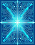Abstract Circuit Board Style Rug