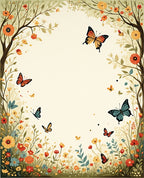Whimsical Butterflies Floral Meadow Rug