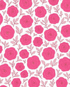 Bold Pink Rose Floral Pattern Rug