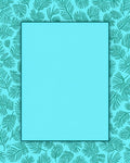 Teal Leaf Pattern Print Rug
