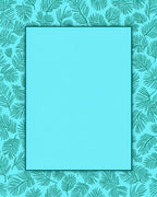 Teal Leaf Pattern Print Rug