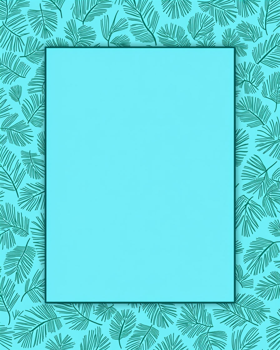 Teal Leaf Pattern Print Rug