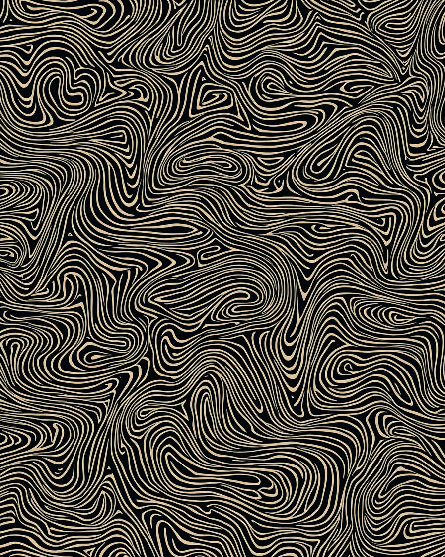 Black And Beige Swirl Pattern Rug