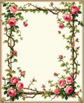 Classic Rose Vine Floral Pattern Rug