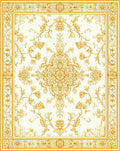 Traditional Gold Floral Medallion Rug
