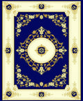 Ornate Floral Gold Detailed Rug